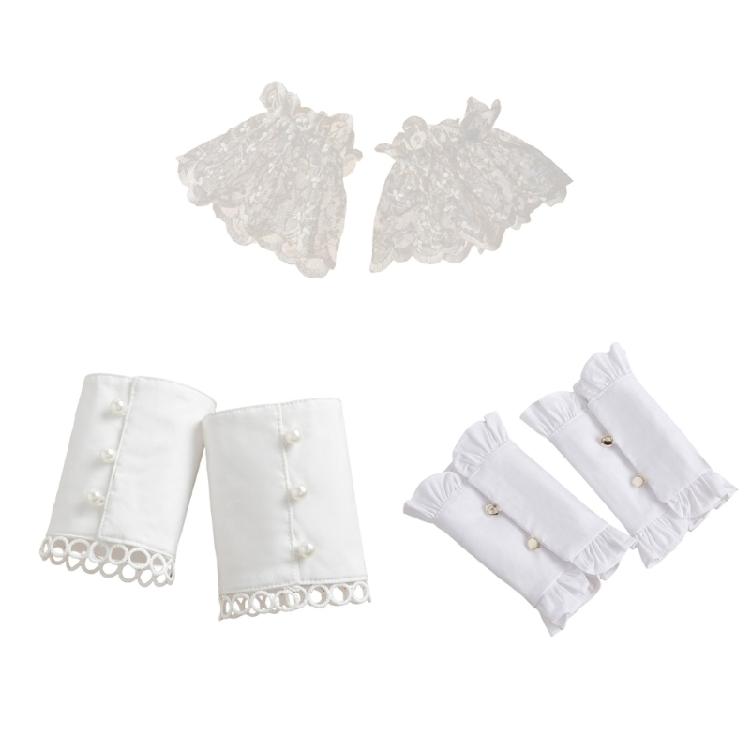 Easy Sleeves Cuffs White Lace Brim Women Simple Wedding False Sleeves