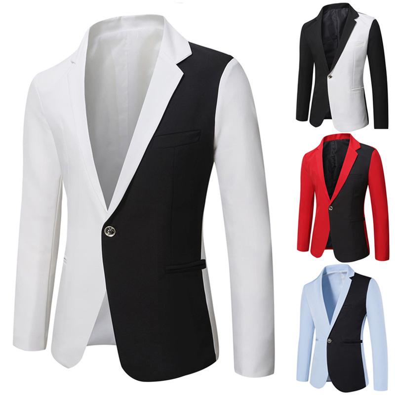 Frühling 2022 Herren Colorblock Lässiger Blazer - Europäischer und Amerikanischer Stil Einfache Anzugjacke