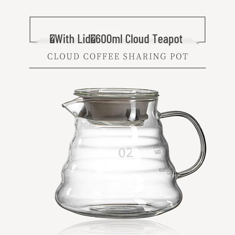 Chuanbao 600ML Cloud Pour-Over Coffee Pot with Lid (2-Pack)