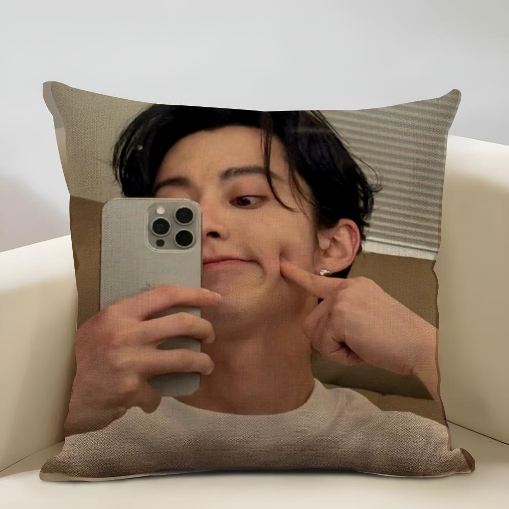 Dylan Wang Chinese Actor Cushion Household Decoration Linen Sofa Cushion Cover: Skin-Friendly & Breathable with Invisible Zipper