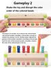 Educational Wooden Caterpillar Puzzle Colorful Sticks Toy for Children, Early Learning Interactive Parent-Child Game