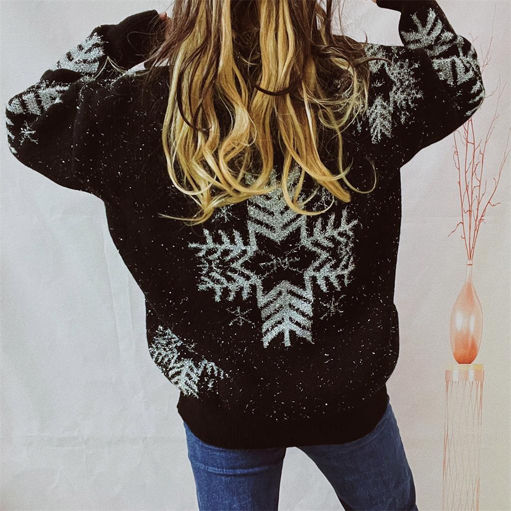 Women's /Winter Fashion Christmas Sweater Round Neck Long Seeve Sweater