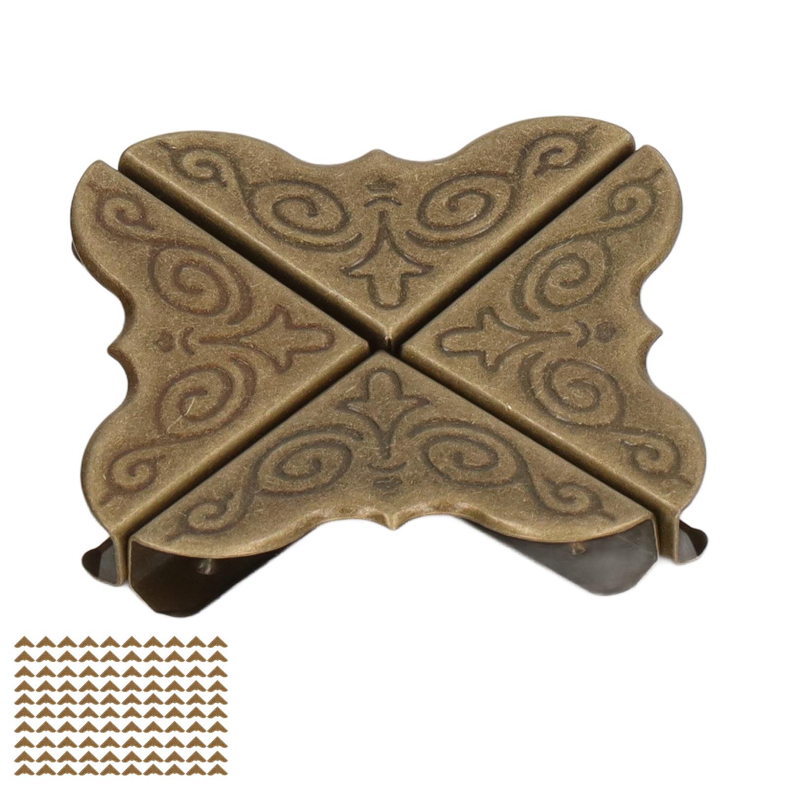 

100 шт. Уголки для книг в бронзовом винтажном стиле, внутренняя высота 4 мм, самодельные железные уголки для фотографий