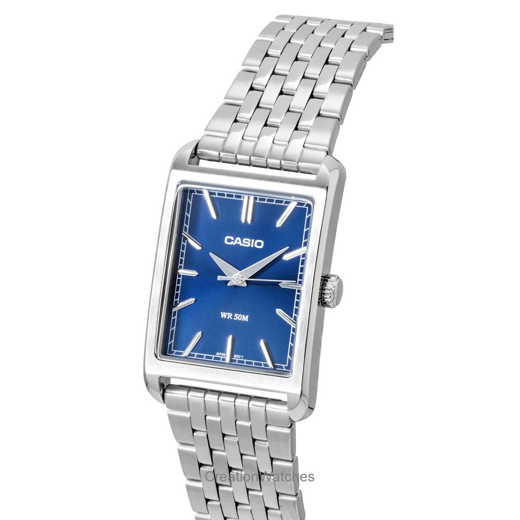 Casio Orologio da Uomo Analogico Acciaio Inossidabile Quadrante Blu Quarzo MTP-B215D-2AV