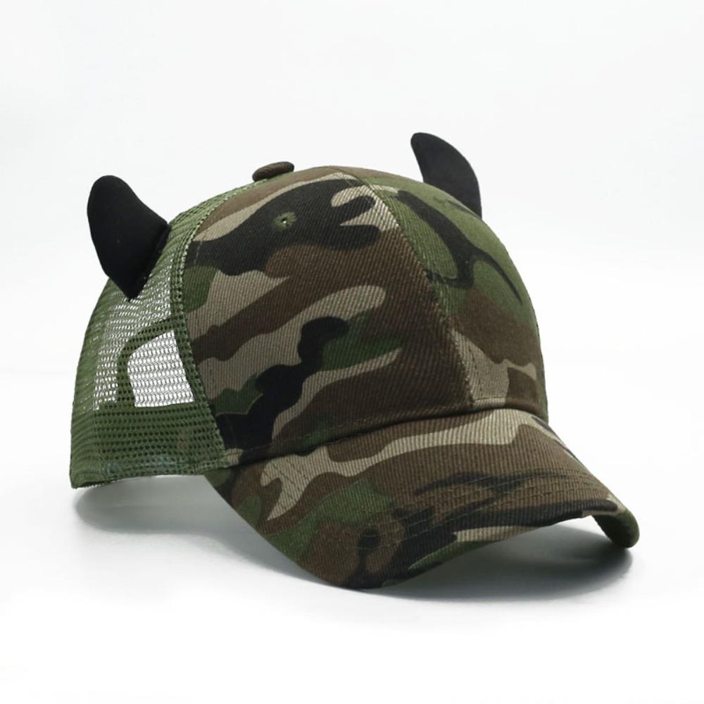 Breathable Ox Horn Baseball Cap Sun-proof Baseball Hats Casual Sport Trucker Hat Cosplay