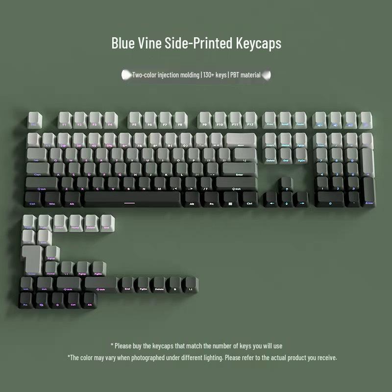 Arctic Side-Printed Translucent PBT Keycaps, Magnetic Switch, Original Height, 130-Piece Set