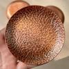 Mini Vintage Red Copper Coffee Cup Tray,Engraving Hammer Texture Home Breakfast Cheese Tableware,Snack Disc Table Decoration