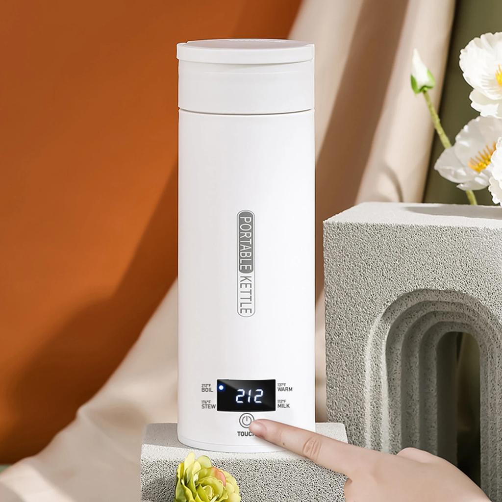 Portable Electric Kettles 500ML Tea Coffee Kettle Mini Travel Boil Water Stewable Keep Warm Appliance Heating Cup Thermos Bottle