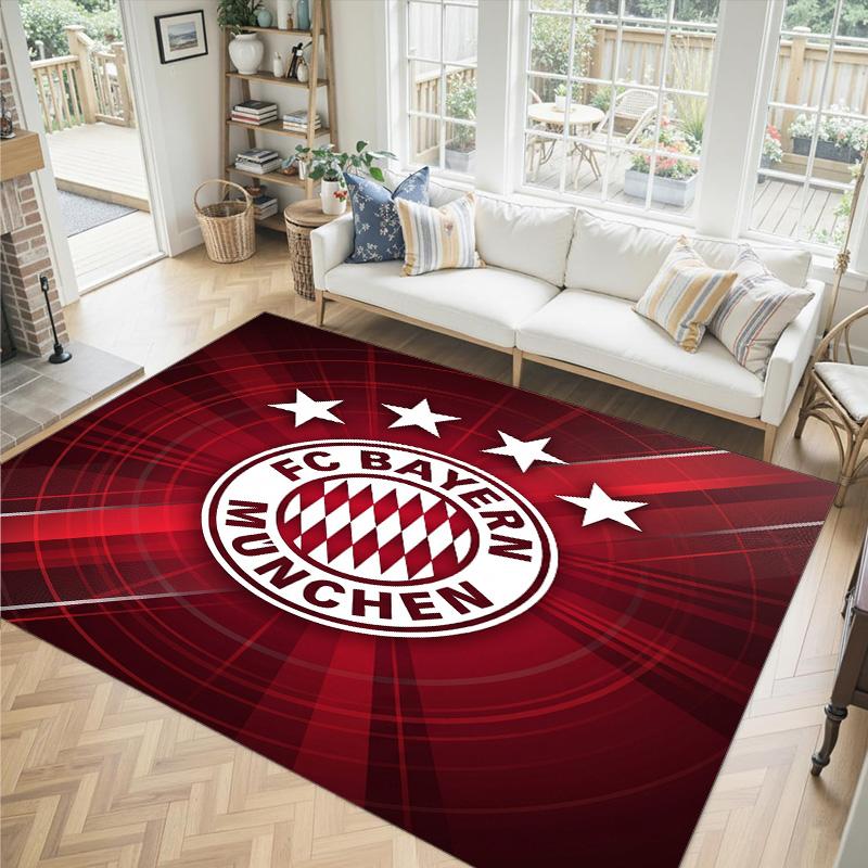 Bayern Munich Design Crystal Velvet Carpet Cozy Non?Slip Printed Rug For Bedroom Living Room Entrance