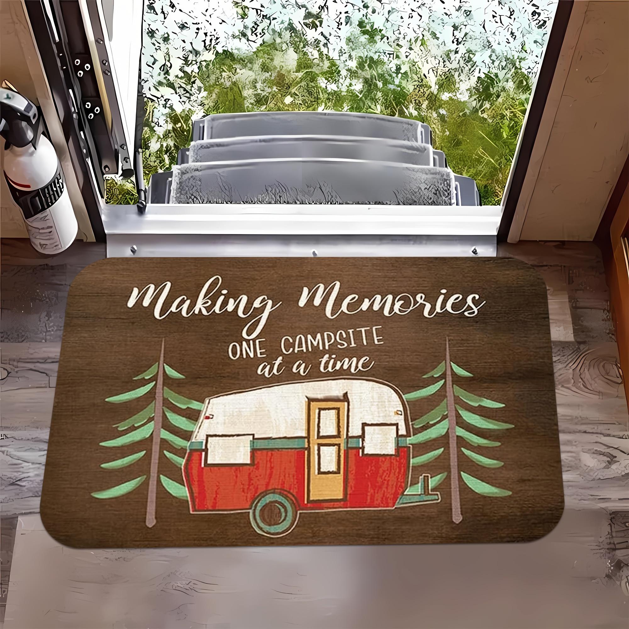 

1PC Making Memories Pattern Kitchen Rugs Non-Slip Door Mats Pop design Bathroom Rug Bath Mat Carpet for Home Sink Laundry Decor 40cm x 60cm
