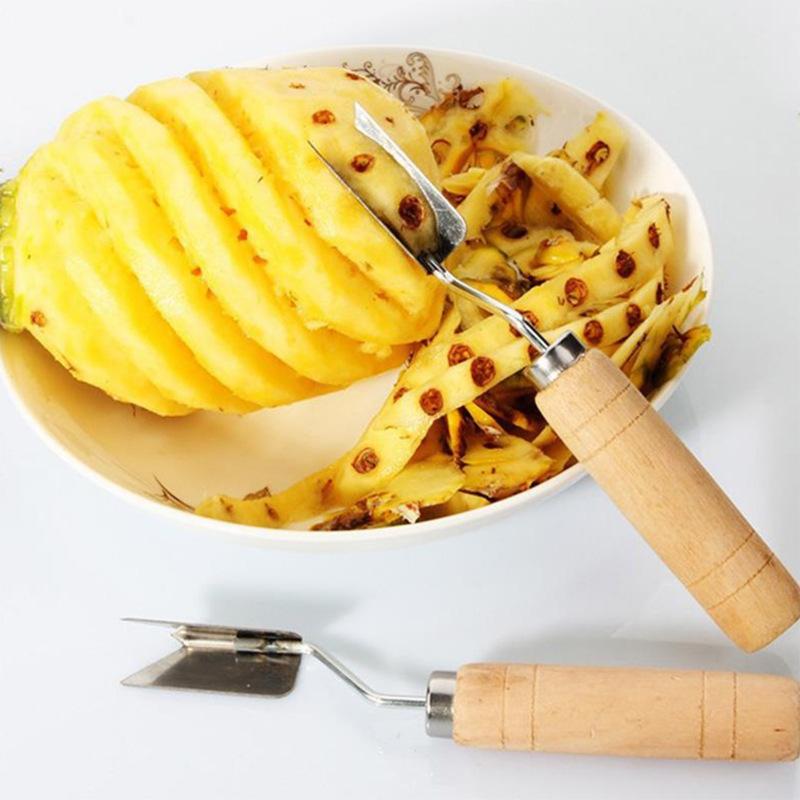 1pc V Shape Pineapple Slicer Stainless Steel Pineapple Eye Peeler Pineapple Seed Remover Knife Fruit Tool