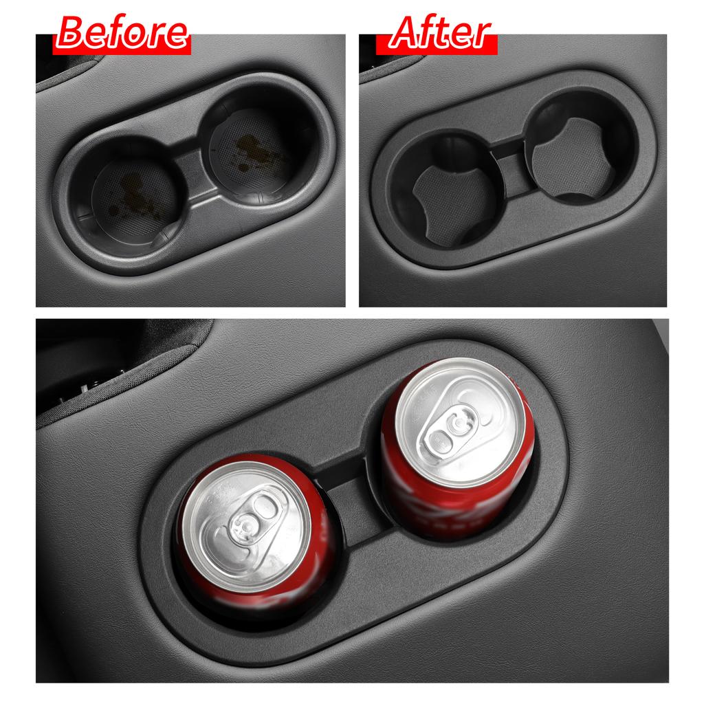 LUCKEASY for Tesla Model Y Juniper 2025 2026 The Second Row Water Cup Holder Drinks Storage Case Interior Accessories