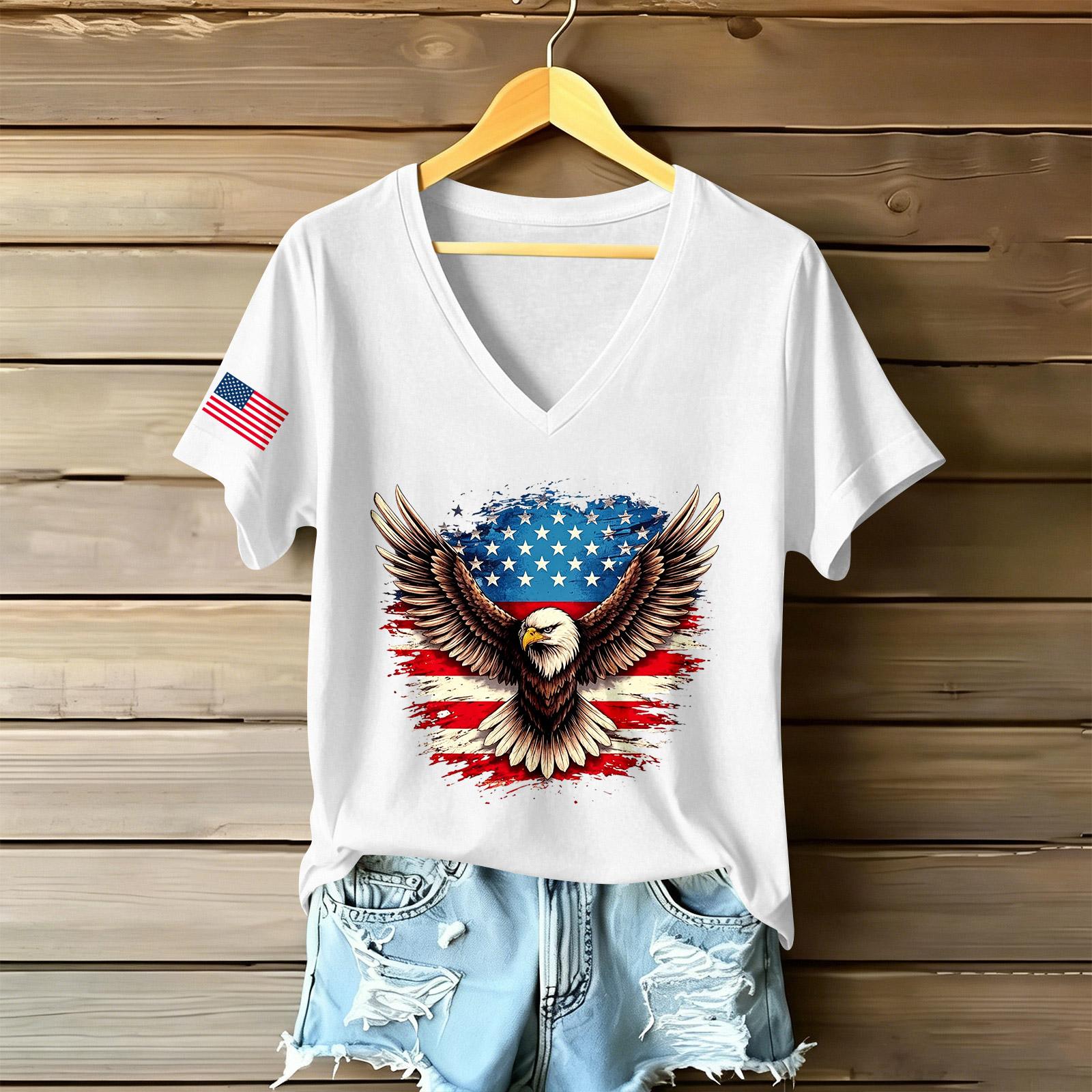 

Womens Casual V Neck Short Sleeve T Shirt with Graphic Print Relaxed Fit Lightweight Top for Everyday Wear XL білий