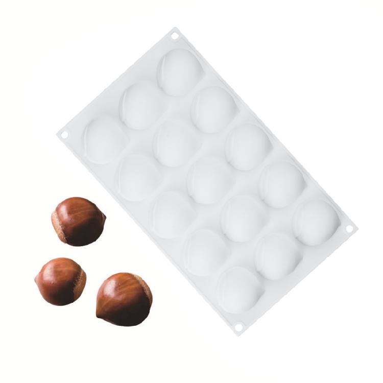 Molde de Silicona de Castaña Herramienta para Hornear para Hacer Chocolate Fondant Cupcake