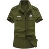 2019 Men's Plus Size Summer Outdoor Casual Cotton Workwear Shirt with Shoulder Epaulets