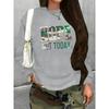 Womens Round Neck Pullover Sweatshirt With 3D Christmas Tree Print Casual Comfort Fit 2025