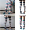 Autumn Slouch Crochet Knitting Colorful Striped Thigh High Long Socks for Women