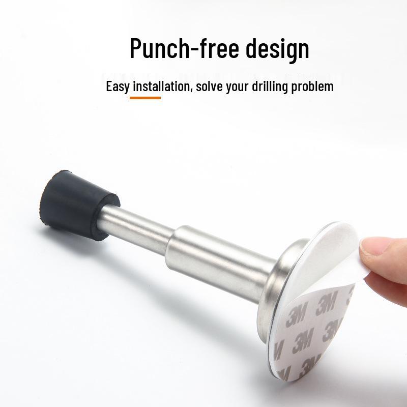 Hydraulischer Türstopper: Edelstahl Gummi Antikollisionspuffer mit Teleskopgriff und Schlossschutz