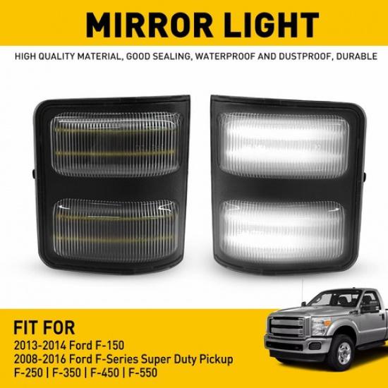 

Clear Lens LED Side Mirror Signal Light For 08-16 Ford F250 F350 SuperDuty EXV