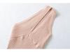 Elegant Women's Chic One-Shoulder Knit Vest – Slim-Fit, Hollow-Cut, Cropped, Waist-Cinched Design