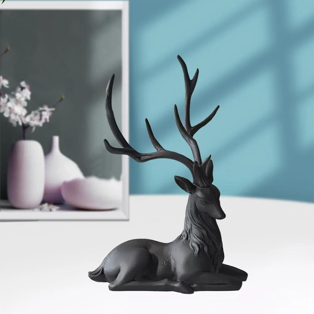 Creative Craft Deer Decoration Holiday Tabletop Ornaments Sculpture For Standing
