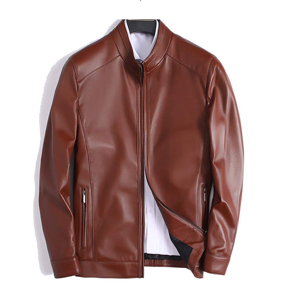 

JINLUN Натуральная кожа ягненка Кожа Доступны большие размеры Мужская куртка райдера, Кожа, Однобортная, Блузон, Куртка на осень/зиму,