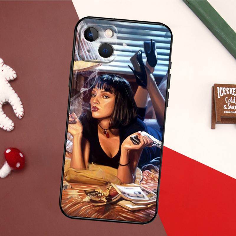 Mia Pulp Fiction Case For iPhone 17 Pro Max 16 15 14 13 11 12 Pro Max Mini 15 16 Plus 16e 17 Air Back Cover