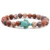 New Sea Turtle Beads Bracelets For Women Men Classic 14 Colors Natural Stone Elastic Friendship Bracelet Beach Jewelry Gifts