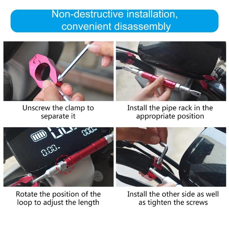 Adjustable Motorbike Handlebar Adjustable Crossbar Balance Bar Handle Grip Aluminum Alloy for Enhanced Stability Control
