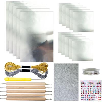Metal Embossing Art Kit,Handmade Design Set-For-Scrapbooking& Shimmer Crafting Accessory, Artistic Project Kit A