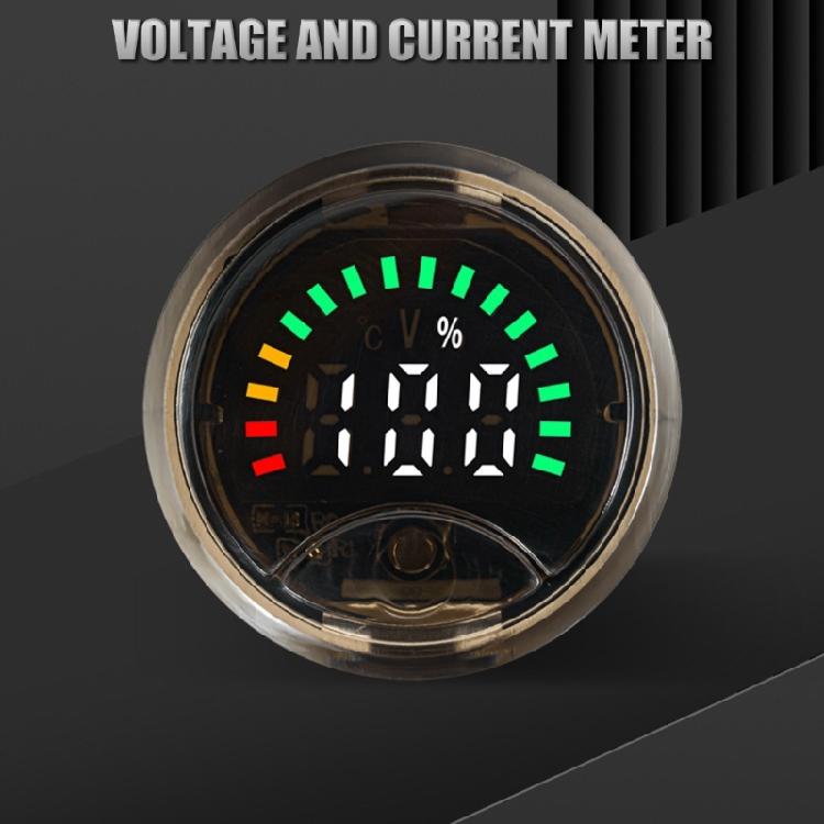 Compact Round Shaped Voltages & Capacity Meter User Friendly Circular Voltages & Battery Meter ABS for Office & Factory