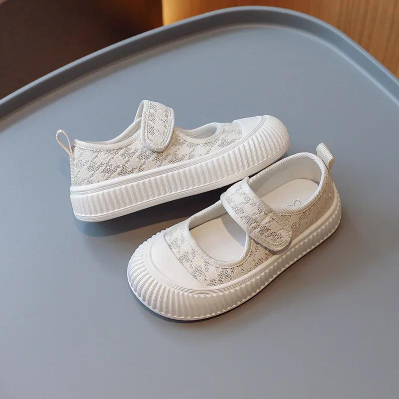 Children Shoes Spring Designer Soft Soled Mary Jane Canvas Shoes Summer Breathable Girl Casual Anti Slip Sneakers Zapatos Niña