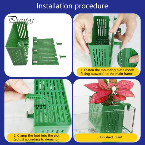 Aquarium Plant Holder with Hooks Fish Tank Plant Stand Aquarium Planter Cup Hydroponic Basket for Aquatic Plant Cultivation