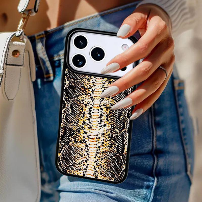 

Snake Skin Phone Case For iPhone 17 Air 14 15 13 12 Max Cover For Apple 16e 11 Pro Max Plus Coque iPhone 14pro