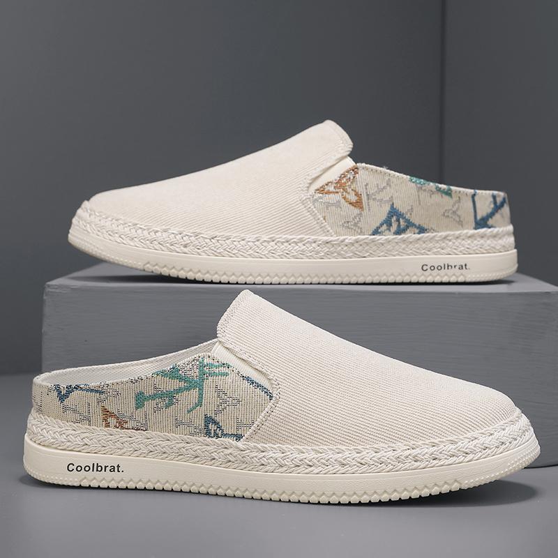Leisure Half Shoes For Men Mules Outdoor Sandals Flat Board Shoes 2026 Loafers Slipper Man Slides Semi-Drag Men Casual Shoes