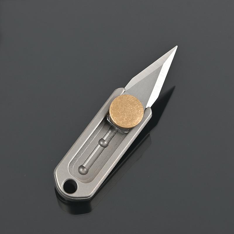 Pure Titanium Mini Knife Demolition Express Knives Keychain Pendant Letter Opener Unboxing Knife Portable EDC Tool