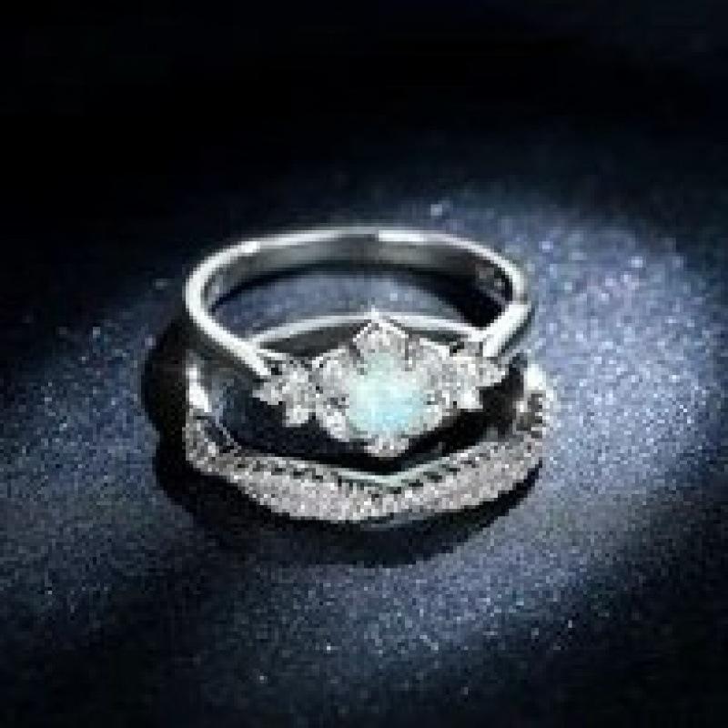 SHEINTemu popular European and American rings, luxury retro opal rings no. 6