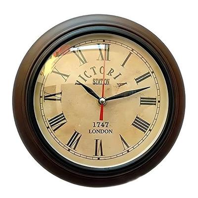 Wood Wall Clock Antique Vintage Unique Style Home Decore 25.4 Cm