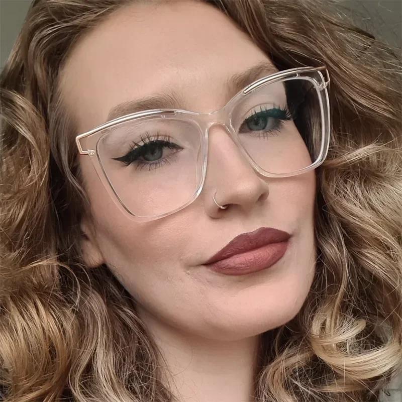  TR90 Anti-Blue Light Retro Women Glasses Frames Oversize Optical Eyeglasses Frame