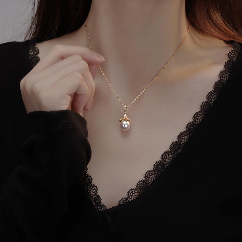 Simple Choker Pearl Necklace Light Luxury Versatile Exquisite Niche High-End Collarbone Chain