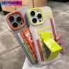 Matte Anti-slip Wristband Holder Phone Case for iPhone17 15 14 13 16 Pro Max Full Shockproof Folding Bracket Hard Bumper Cover