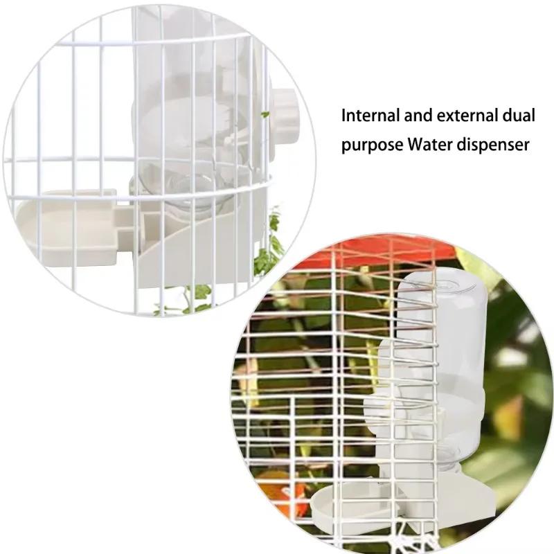 500ML Parrot Bird Water Dispenser Auto Leak Proof Cage Hanging Drinker Bowl for Rabbits Hedgehogs Dutch Piglets Small Pets Bird