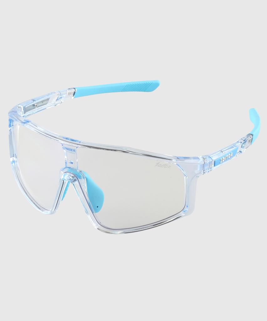 Tuditeo Sports Running Goggles Iter Sunglasses C7 Photochromic Blue/Clear Frame Blue