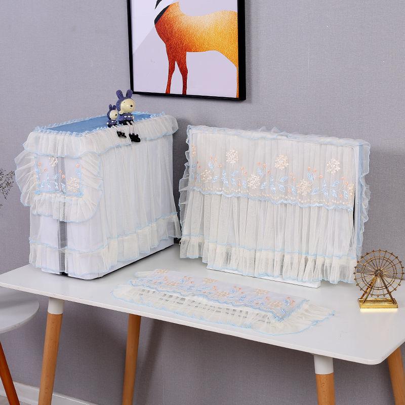 Fabric Lace Design European Style Computer Desktop Dustproof Computer Cover Cloth Keyboard Computer Host Cover Cloth 3PCS ZG266