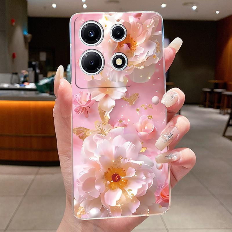 For Infinix Note 30 VIP Phone Case X6710 Clear Silicone Soft Cover For Infinix Note 30 VIP Fashion Flower Cases Note30 VIP Coque