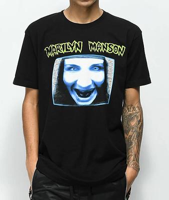 Marilyn Manson TV 100% Cotton T-shirt Mens Tees Top NEW Licensed & Official