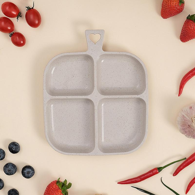 

Household Four-Compartment Kitchen Side Dish With Handle Snack Fruit Plate