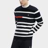 Fila Fleece Striped Round Neck Pullover Sweater Men Sweaters Legendary-Blue F11M341403R-NV