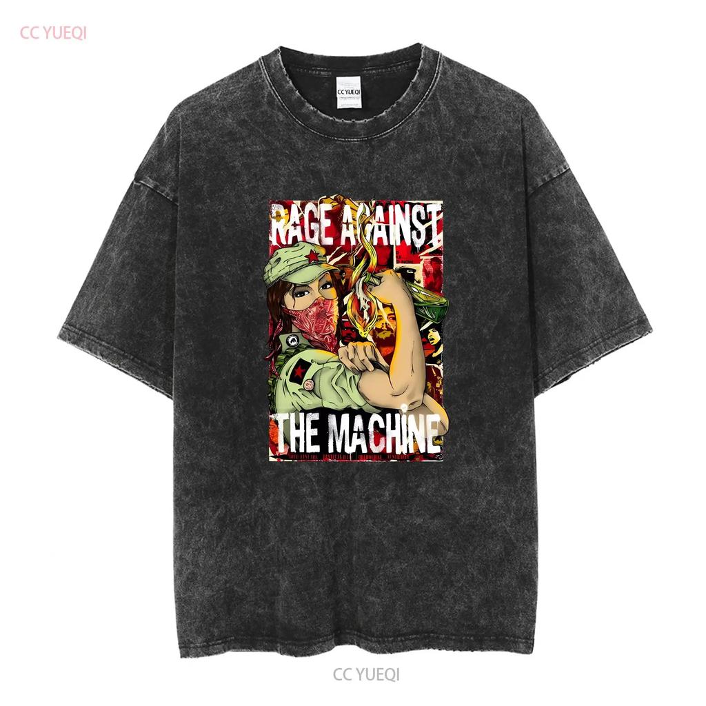 Rage Against The Machine White T Shirt J87168 Long or Short Sleeves Vintage Washed Comfortable Soft Fashion Unisex Graphic