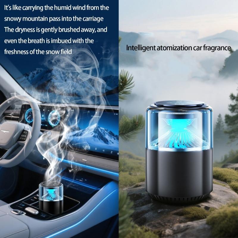 Car Air Freshener Diffuser Fragrances Car Air fresheners with Ambience Light Humidifier Essential Oil Diffuser